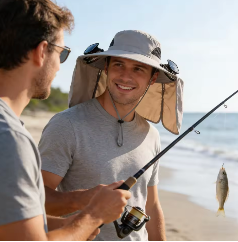 Nuvo Adventure Hat — Dual Solar Fan -- UPF50+ Protection