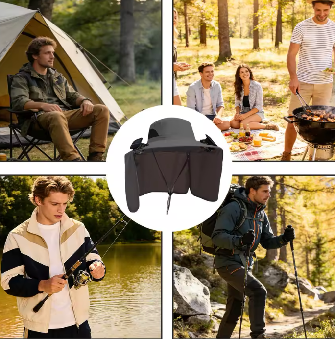 Nuvo Adventure Hat — Dual Solar Fan -- UPF50+ Protection