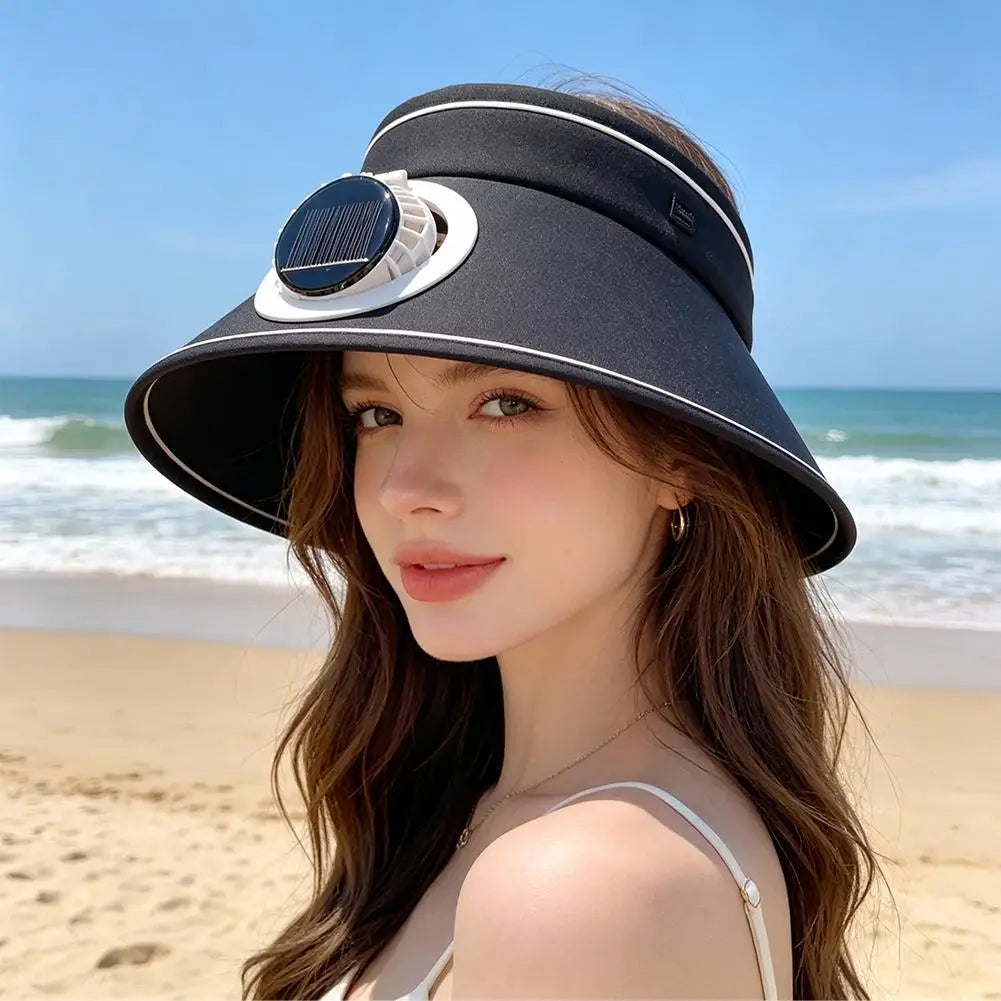 Oversized Big Brimmed Candy Fan Hat Versatile Sunshade Empty Top Hat Cool Travel Dual-Use for Men and Women